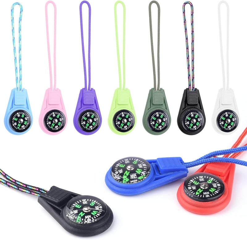 LongSLong Mini Compass for Kids Compass Keychain，Button Compass Bulk kit，Paracord Hiking Survival Small Compasses，Kids Scout Compass. - Image 1